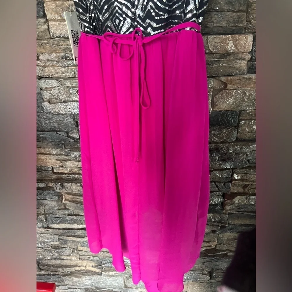 Elegant Pink and Black Kids Dress